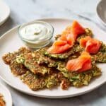 Savory Herb Pancakes with Lox and Crème Fraîche Recipe