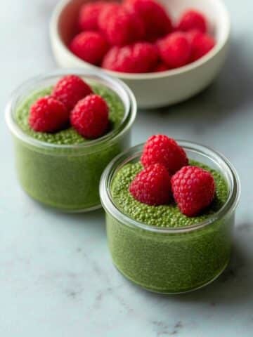 Matcha Chia Pudding with Raspberries and Almonds Recipe