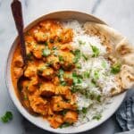 Creamy Butter Chicken with Spiced Tomato Sauce over Basmati Rice Recipe