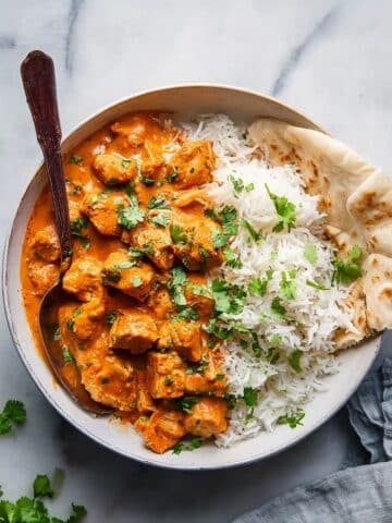 Creamy Butter Chicken with Spiced Tomato Sauce over Basmati Rice Recipe