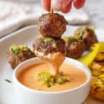 Cheeseburger Meatballs with Mini Mac Sauce Recipe