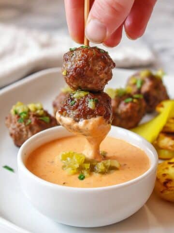 Cheeseburger Meatballs with Mini Mac Sauce Recipe