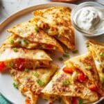 Chicken and Cheese Quesadillas with Bell Peppers and Avocado Recipe