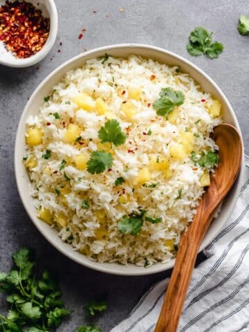 Pineapple Rice with Lime and Cilantro Recipe