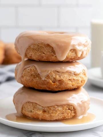Whole Wheat Baked Banana Donuts with Peanut Butter Glaze Recipe