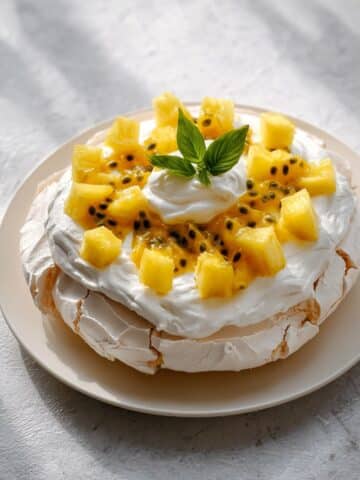 Vanilla Pavlova with Pineapple & Passion Fruit Recipe