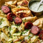 Easy Sheet Pan Pierogi with Kielbasa and Cabbage Recipe