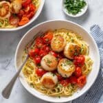 Garlic Cherry Tomato Scallop Pasta Recipe