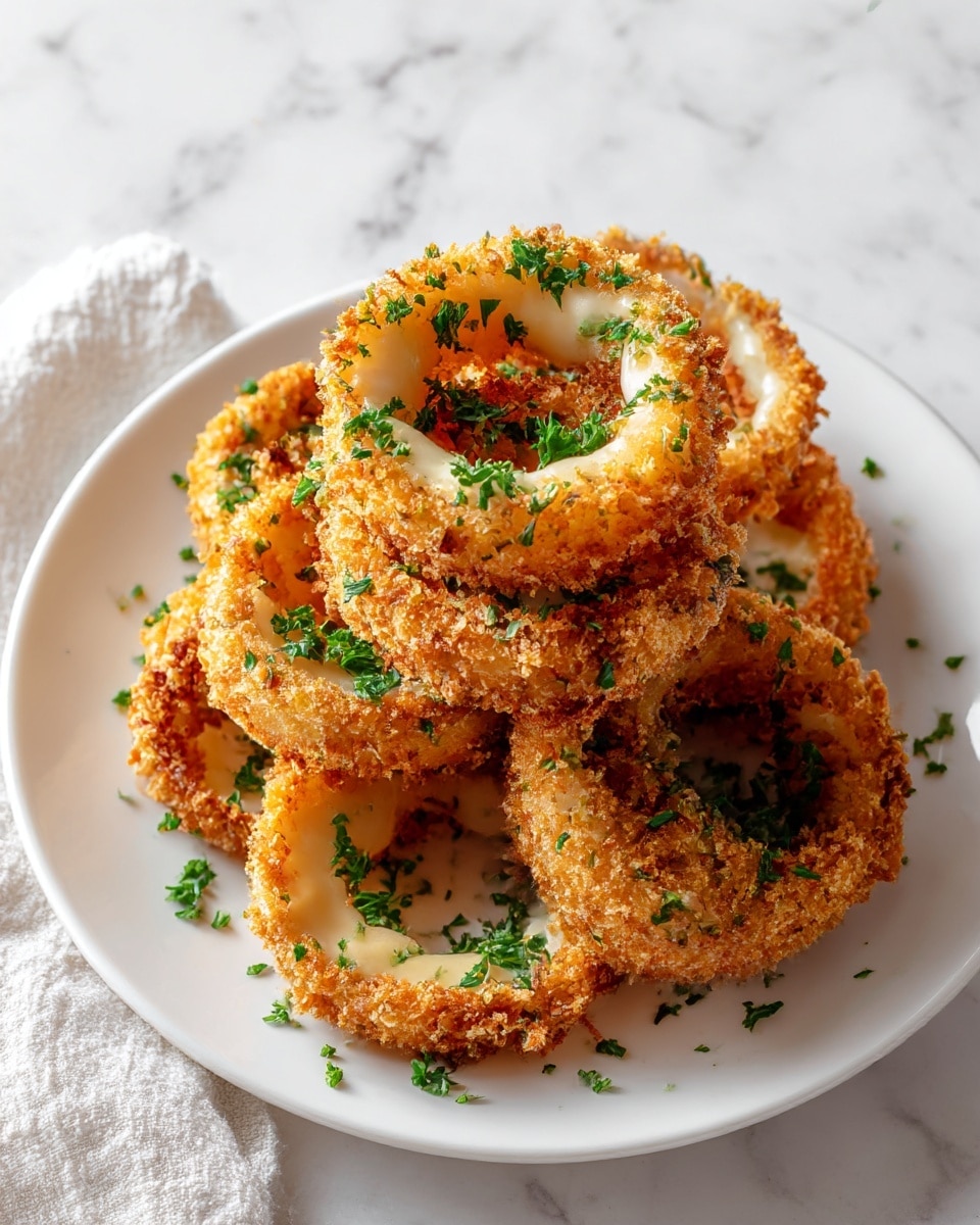 Jalapeño Popper Stuffed Onion Rings Recipe - Recipe Image