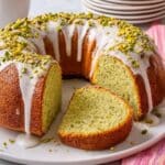 Pistachio Cake with Creamy Glaze and Chopped Pistachios Recipe