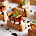 Ricotta Crostini with Grilled Peaches and Balsamic Reduction Recipe