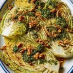 Cabbage Steaks with Green Chermoula and Toasted Walnuts Recipe