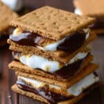 Classic S'mores Recipe: Toasted Marshmallow with Chocolate on Graham Crackers Recipe