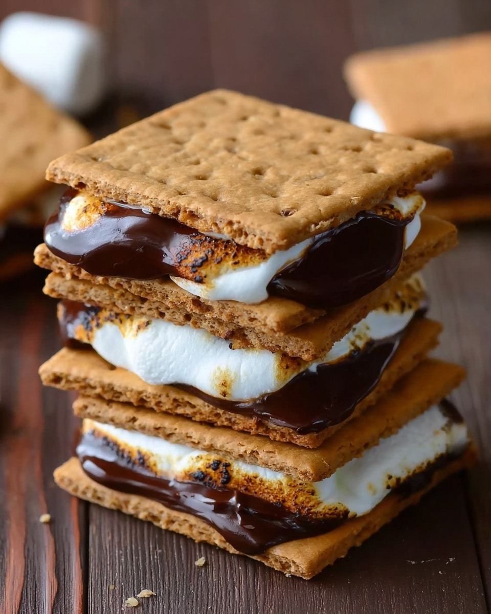 Classic S'mores: Toasted Marshmallow with Chocolate on Graham Crackers