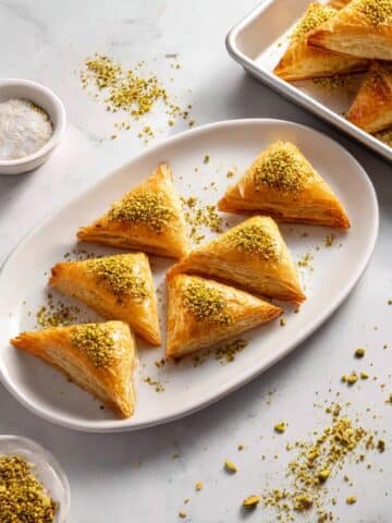 Shaabiyat (Middle Eastern Phyllo Pastries with Rose Water and Pistachios) Recipe