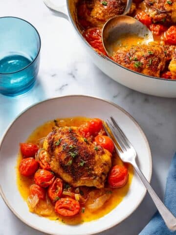 Skillet Chicken Thighs with Cherry Tomato Sauce and Za’atar Recipe