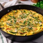 Italian Vegetable Frittata with Zucchini, Bell Peppers, and Mozzarella Recipe