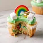 St. Patrick's Day Cupcakes with Rainbow Sprinkles and Gold Coins Recipe