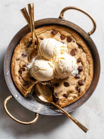 Chocolate Chip Pizzookie with Vanilla Ice Cream Recipe