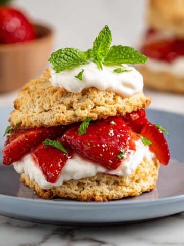 Strawberry Shortcakes with Whipped Labneh and Fresh Mint Recipe