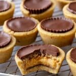 Peanut Butter Cup Cookies Baked in Mini Muffin Pans Recipe