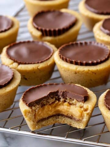 Peanut Butter Cup Cookies Baked in Mini Muffin Pans Recipe