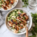 Honey Glazed Salmon Bowls with Spicy Cilantro Lime Sauce Recipe