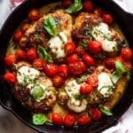 Balsamic Glazed One Pan Chicken with Cherry Tomatoes and Fresh Mozzarella Recipe